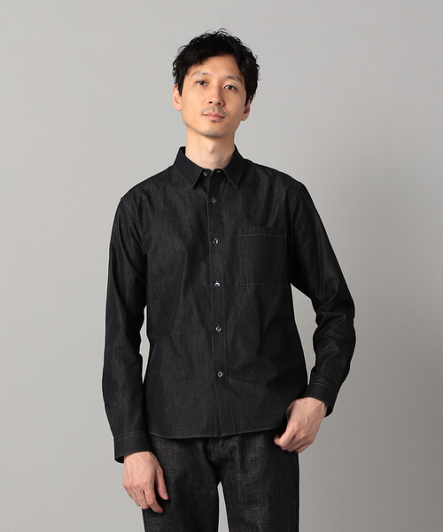 COMME CA MEN(コムサメン)の「デニムライク レギュラーカラーシャツ(シャツ/ブラウス・メンズ・ネイビー/ブラック・M/S/L)」の1枚目の写真