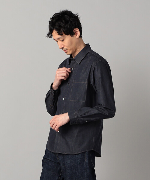 COMME CA MEN(コムサメン)の「デニムライク レギュラーカラーシャツ(シャツ/ブラウス・メンズ・ネイビー/ブラック・M/S/L)」の10枚目の写真