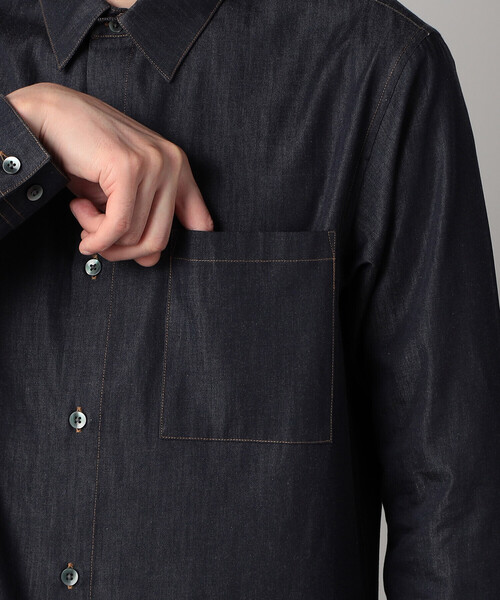 COMME CA MEN(コムサメン)の「デニムライク レギュラーカラーシャツ(シャツ/ブラウス・メンズ・ネイビー/ブラック・M/S/L)」の4枚目の写真