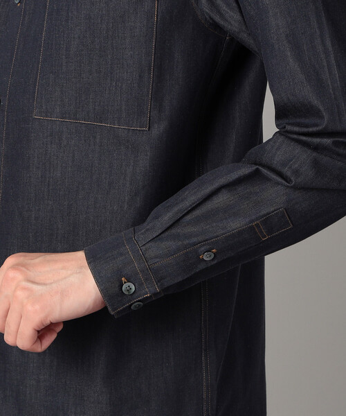 COMME CA MEN(コムサメン)の「デニムライク レギュラーカラーシャツ(シャツ/ブラウス・メンズ・ネイビー/ブラック・M/S/L)」の5枚目の写真