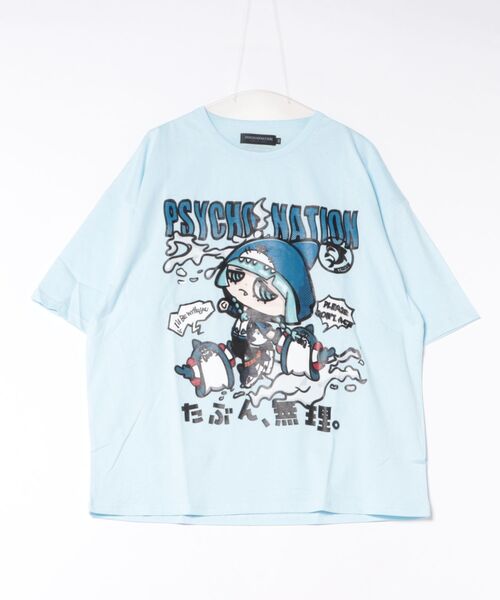 JUGLANS(ユグランス)の「【PSYCHO NATION/サイコネーション】サメちゃんズTEE(Tシャツ/カットソー・レディース・ブラック/サックスブルー/ホワイト・L/M)」の3枚目の写真