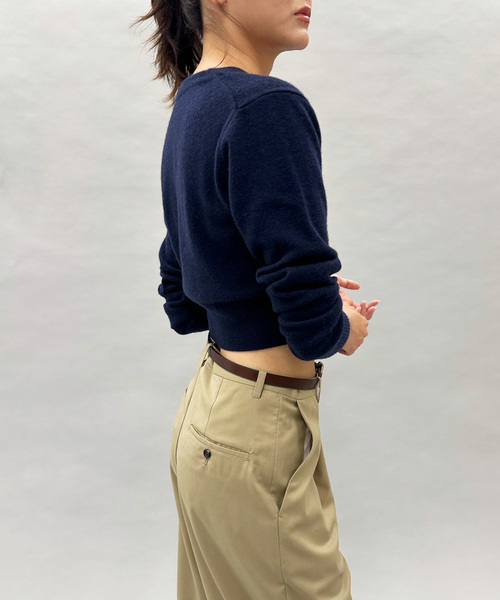 EDIT. FOR LULU（エディットフォールル）の「カシミヤVネックカーディガン（ニット/セーター・レディース・ホワイト/ピンク系その他/ネイビー・FREE）」の11枚目の写真