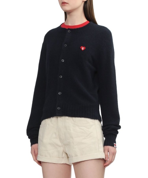 A BATHING APE（アベイシングエイプ）の「HEART BADGE CARDIGAN（カーディガン/ボレロ・レディース・ネイビー/グリーン/ピンク/レッド/グレー・X-SMALL/SMALL）」の13枚目の写真