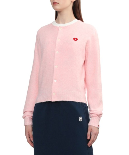 A BATHING APE（アベイシングエイプ）の「HEART BADGE CARDIGAN（カーディガン/ボレロ・レディース・ネイビー/グリーン/ピンク/レッド/グレー・X-SMALL/SMALL）」の14枚目の写真