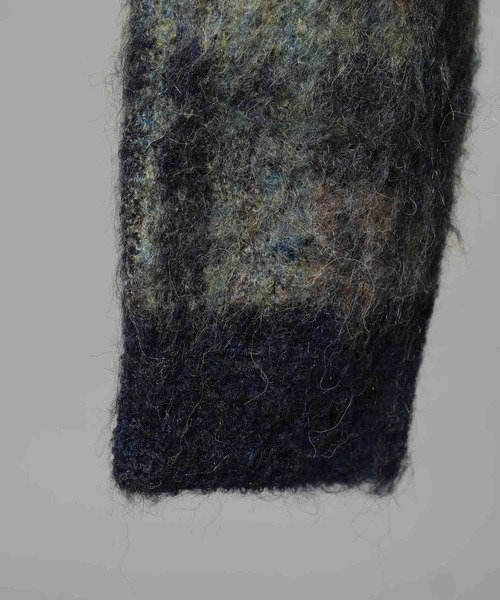 MAISON SPECIAL(メゾンスペシャル)の「《UNISEX》5G Plaid Pattern Shaggy Knit V-neck Cardigan/5GチェックパターンシャギーニットVネックカーディガン【MAISON SPECIAL/メゾンスペシャル】(カーディガン/ボレロ・メンズ・ブラウン/ブルー・0/1/2)」の14枚目の写真