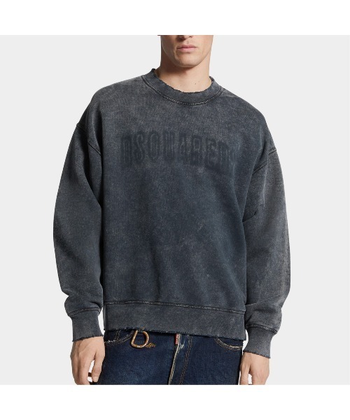 DSQUARED2（ディースクエアード）の「Loose Fit Raw Edge Crewneck/0252（スウェット・メンズ・チャコールグレー・S/M/L）」の3枚目の写真