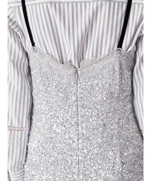 LILY BROWN（リリーブラウン）の「[L.B CANDY STOCK]シャツコンビビジューワンピース（ワンピース・レディース・ブラック/シルバー・F）」の10枚目の写真