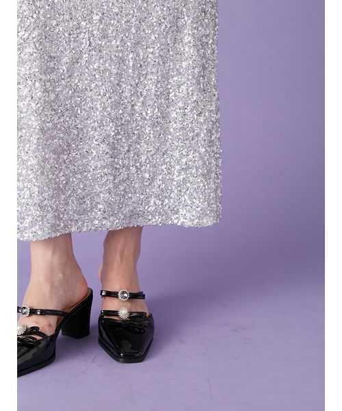 LILY BROWN（リリーブラウン）の「[L.B CANDY STOCK]シャツコンビビジューワンピース（ワンピース・レディース・ブラック/シルバー・F）」の11枚目の写真