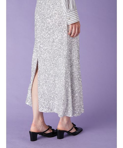 LILY BROWN（リリーブラウン）の「[L.B CANDY STOCK]シャツコンビビジューワンピース（ワンピース・レディース・ブラック/シルバー・F）」の12枚目の写真