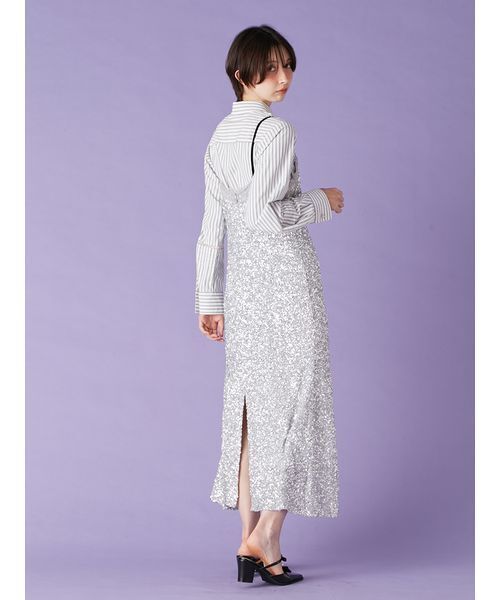 LILY BROWN（リリーブラウン）の「[L.B CANDY STOCK]シャツコンビビジューワンピース（ワンピース・レディース・ブラック/シルバー・F）」の13枚目の写真