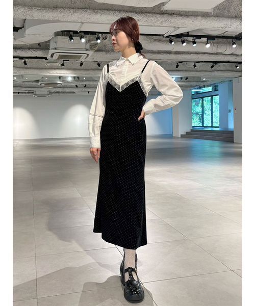 LILY BROWN（リリーブラウン）の「[L.B CANDY STOCK]シャツコンビビジューワンピース（ワンピース・レディース・ブラック/シルバー・F）」の16枚目の写真