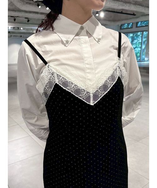 LILY BROWN（リリーブラウン）の「[L.B CANDY STOCK]シャツコンビビジューワンピース（ワンピース・レディース・ブラック/シルバー・F）」の17枚目の写真