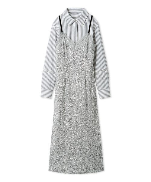 LILY BROWN（リリーブラウン）の「[L.B CANDY STOCK]シャツコンビビジューワンピース（ワンピース・レディース・ブラック/シルバー・F）」の20枚目の写真