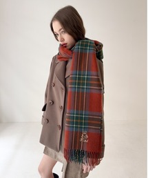 F i.n.t | テディベア刺繍入りチェックストール(ストール/ショール)