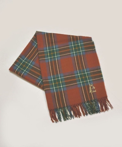 チェック柄と刺繍のショール45R チェック柄と刺繍のショール45R チェック柄と刺繍のショール45R 楽天