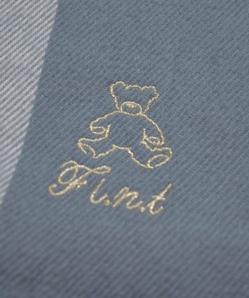 F i.n.t(フィント)の「テディベア刺繍入りチェックストール(ストール/ショール・レディース・ラベンダー/レンガ/ブルー・FREE)」の15枚目の写真