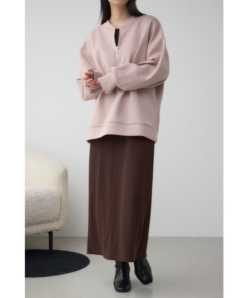 AZUL by moussy(アズールバイマウジー)の「【セット】【身長/骨格別着用画像あり】ハーフジップスウェットワンピース トレーナー トップス 秋服 冬服 ハーフジップ 長袖 レイヤード(ワンピース・レディース・ブラック/ブラウン・SMALL/MEDIUM)」の19枚目の写真