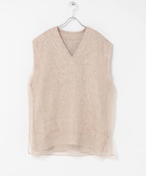 URBAN RESEARCH ROSSO WOMEN（アーバンリサーチ　ロッソ）の「CHIGNON　リバーオーガンドッキングベスト（ベスト・レディース・グレー/ベージュ・FREE）」の9枚目の写真