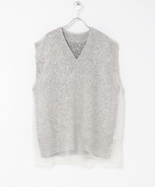 URBAN RESEARCH ROSSO WOMEN（アーバンリサーチ　ロッソ）の「CHIGNON　リバーオーガンドッキングベスト（ベスト・レディース・グレー/ベージュ・FREE）」の17枚目の写真