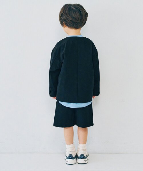 p.premier（ピードットプルミエ）の「タックデザインハーフパンツ_ジュニア対応（スーツパンツ・キッズ・ブラック/グレー/ネイビー・90/100/110/120/130/140）」の5枚目の写真