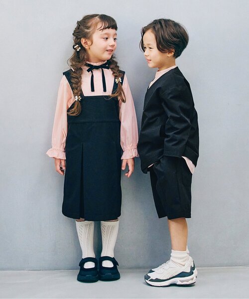 p.premier（ピードットプルミエ）の「タックデザインハーフパンツ_ジュニア対応（スーツパンツ・キッズ・ブラック/グレー/ネイビー・90/100/110/120/130/140）」の8枚目の写真