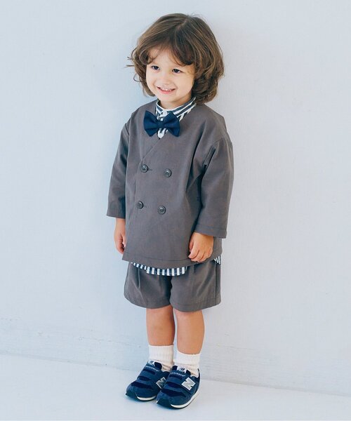 p.premier（ピードットプルミエ）の「タックデザインハーフパンツ_ジュニア対応（スーツパンツ・キッズ・ブラック/グレー/ネイビー・90/100/110/120/130/140）」の13枚目の写真