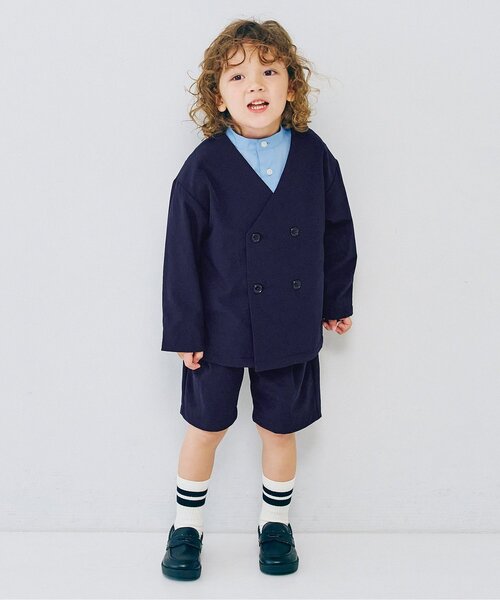 p.premier（ピードットプルミエ）の「タックデザインハーフパンツ_ジュニア対応（スーツパンツ・キッズ・ブラック/グレー/ネイビー・90/100/110/120/130/140）」の14枚目の写真