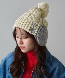 SETUP7（セットアップセブン）の「【SETUP7】ボア耳つき ネコ刺繍ニット帽 ワッチ FTL（ニットキャップ/ビーニー）」