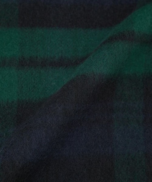 Johnstons of Elgin（ジョンストンズオブエルガン）の「[別注]小判チェックスカーフ(ウール/カシミヤ) 全2色（マフラー・メンズ・グレー/グリーン系その他・00）」の5枚目の写真