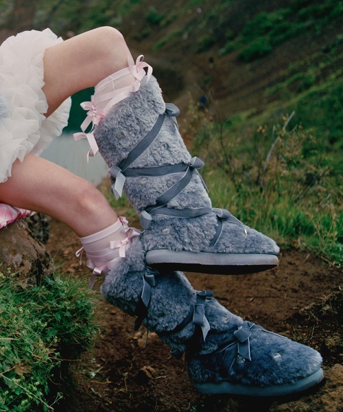 X SUSAN FANG] FURRY LONG BOOTS（ブーツ）｜ROCKFISH WEATHERWEAR