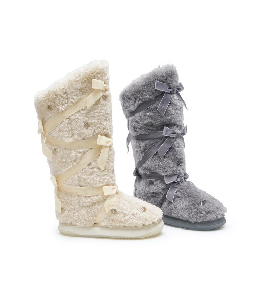 X SUSAN FANG] FURRY LONG BOOTS（ブーツ）｜ROCKFISH WEATHERWEAR
