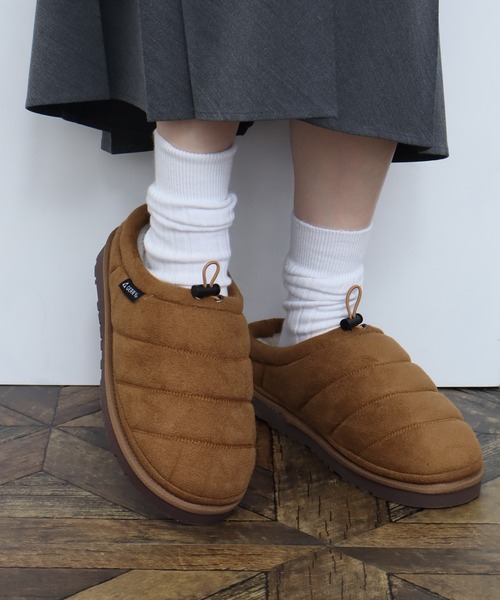 GERRY(ジェリー)の「【GERRY/ジェリー】フェイクスエード×裏ボア サボサンダル/ Women(スリッポン・レディース・オートミール/ブラウン/グレー系/ブラック・S/M/L/LL)」の1枚目の写真