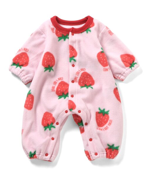 Ampersand（アンパサンド）の「【リンク】フリースあったかカバーオール（ロンパース・キッズ・ピンク/ベージュ/キナリ/サックスブルー・60/70/80）」の4枚目の写真