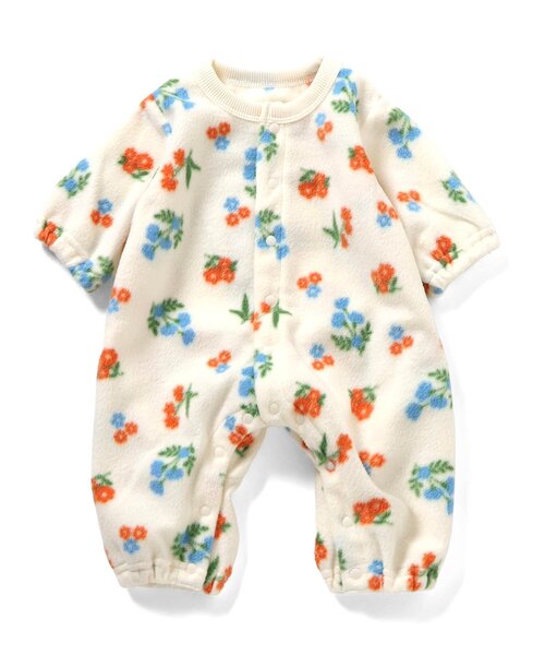 Ampersand（アンパサンド）の「【リンク】フリースあったかカバーオール（ロンパース・キッズ・ピンク/ベージュ/キナリ/サックスブルー・60/70/80）」の2枚目の写真