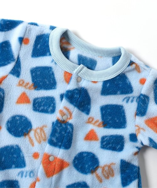 Ampersand（アンパサンド）の「【リンク】フリースあったかカバーオール（ロンパース・キッズ・ピンク/ベージュ/キナリ/サックスブルー・60/70/80）」の6枚目の写真