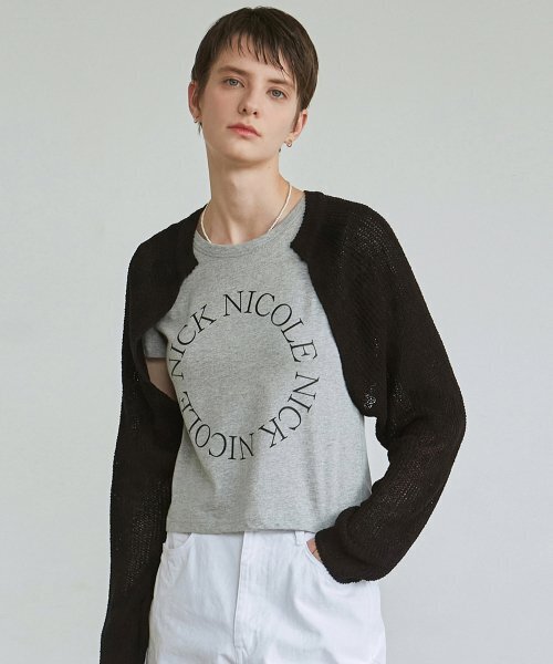 NICK&NICOLE（ニックアンドニコール）の「NICOLE BOLERO KNIT TOP_BLACK（カーディガン/ボレロ・レディース・その他・FREE）」の2枚目の写真