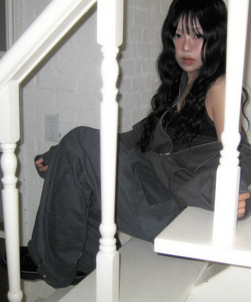 PLACE STUDIO（プレイススタジオ）の「プリーツスカートレイヤードワイドパンツ[チャコール]（その他パンツ・レディース・チャコール・FREE）」の2枚目の写真