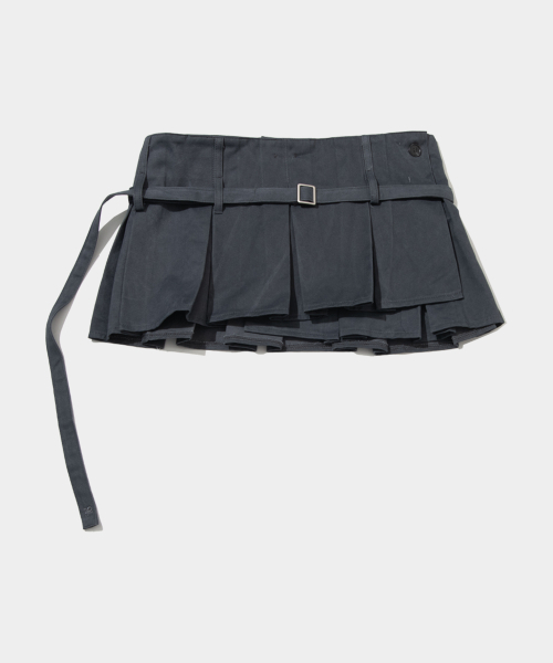 PLACE STUDIO（プレイススタジオ）の「プリーツスカートレイヤードワイドパンツ[チャコール]（その他パンツ・レディース・チャコール・FREE）」の7枚目の写真