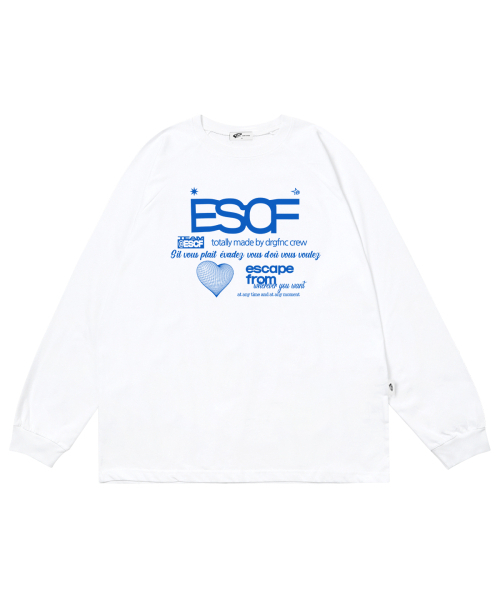 ESCAPEFROM(エスケープフロム)の「ブルーハートクルーコレクションプリントロングスリーブホワイト(Tシャツ/カットソー・レディース・その他・MEDIUM/LARGE/SMALL)」の1枚目の写真