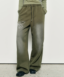NICOLE BUTTERFLY WASHING SWEAT PANTS_KHAKI