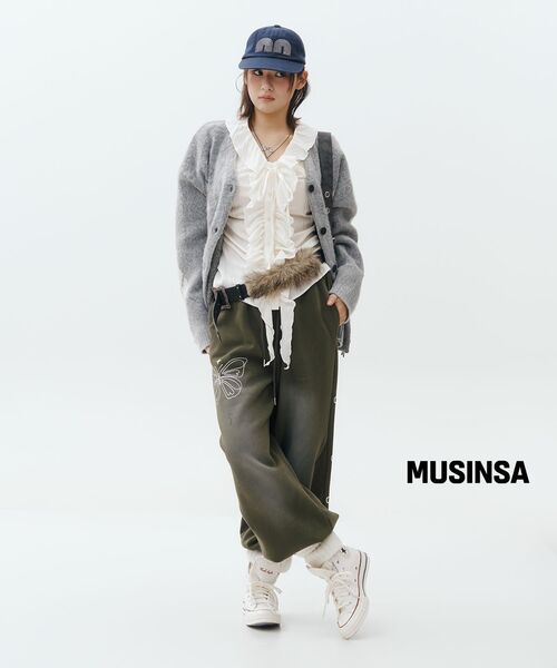 NICK&NICOLE(ニックアンドニコール)の「NICOLE BUTTERFLY WASHING SWEAT PANTS_KHAKI(スウェットパンツ・レディース・その他・FREE)」の6枚目の写真