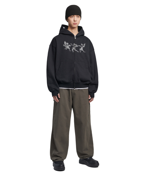 NOMANUAL(NOMANUAL)の「G.A HOODED ZIP-UP - BLACK(パーカー・レディース・その他・MEDIUM/LARGE/X-LARGE/SMALL)」の3枚目の写真