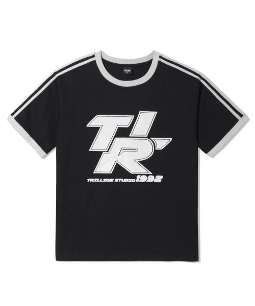 TRILLION(トリリオン)の「トラックライングラフィックリンガーハーフTシャツ_ブラック(Tシャツ/カットソー・レディース・その他・LARGE/X-LARGE/MEDIUM)」の4枚目の写真