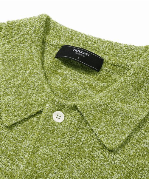 TRILLION(トリリオン)の「ウォッシャブルブックルカラー 半袖ニット(MELANGE GREEN)(Tシャツ/カットソー・レディース・その他・MEDIUM/LARGE/X-LARGE)」の6枚目の写真