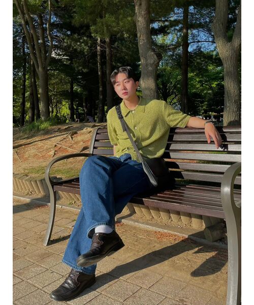 TRILLION(トリリオン)の「ウォッシャブルブックルカラー 半袖ニット(MELANGE GREEN)(Tシャツ/カットソー・レディース・その他・MEDIUM/LARGE/X-LARGE)」の13枚目の写真