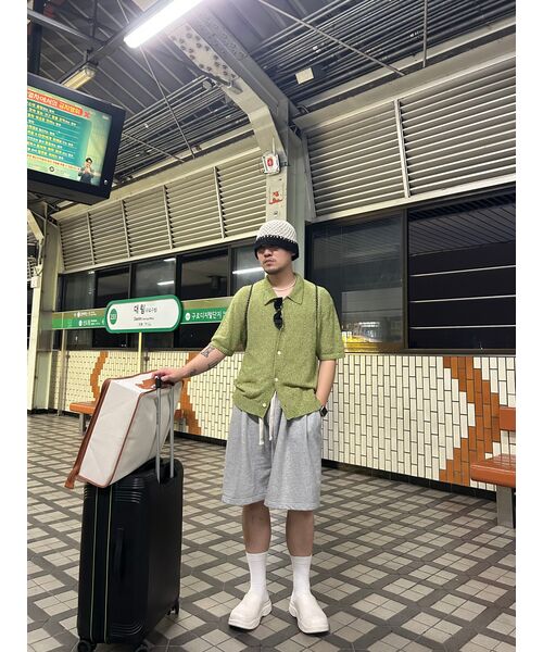 TRILLION(トリリオン)の「ウォッシャブルブックルカラー 半袖ニット(MELANGE GREEN)(Tシャツ/カットソー・レディース・その他・MEDIUM/LARGE/X-LARGE)」の16枚目の写真