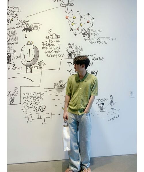 TRILLION(トリリオン)の「ウォッシャブルブックルカラー 半袖ニット(MELANGE GREEN)(Tシャツ/カットソー・レディース・その他・MEDIUM/LARGE/X-LARGE)」の18枚目の写真