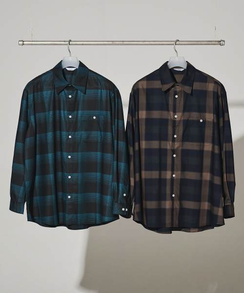 XERO（ゼロ）の「Rayon Check Shirts [2 Colors]（シャツ/ブラウス・レディース・ブラウン/グリーン・LARGE/MEDIUM）」の3枚目の写真