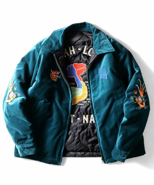 セール】HOUSTON ヒューストン REVERSIBLE VIETNAM JACKET 虎 MAP柄