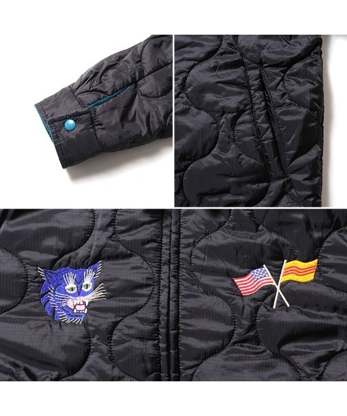 セール】HOUSTON ヒューストン REVERSIBLE VIETNAM JACKET 虎 MAP柄